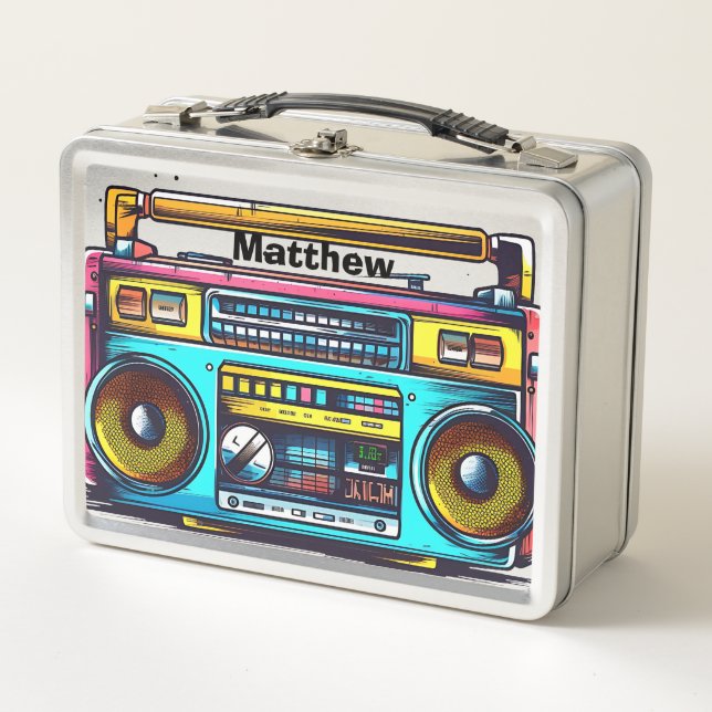 Lunch Box Boom Box Retro Personnalisé (Devant)