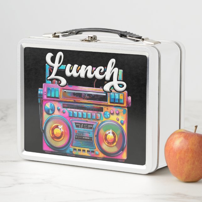 Lunch Box Boombox couleur rétro des années 80 (En situation)