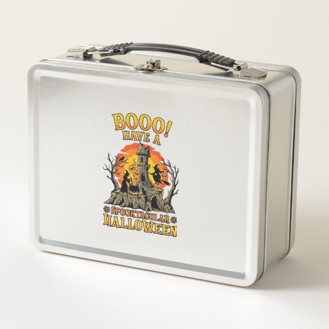 Lunch Box Booo Spooktacular Halloween Sorcière Chaudron Chât (Devant)
