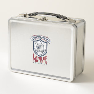 Lunch Box Bouclier Américain Patriotique Aigle Chemise Vinta