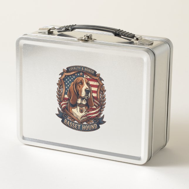 Lunch Box Bouclier de drapeau américain de chien de loyauté  (Devant)