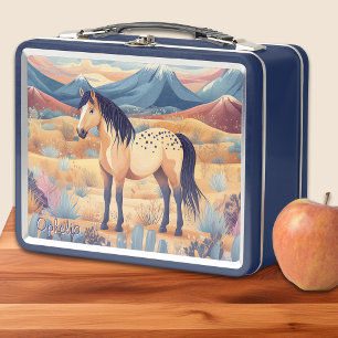 Lunch Box Boukskin Horse Girls Colorful Desert Cactus Fun