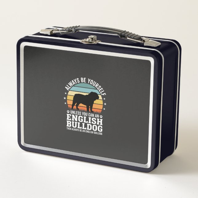Lunch Box Bouldog Anglais Coucher de Soleil Soyez Vous-Même  (Devant)