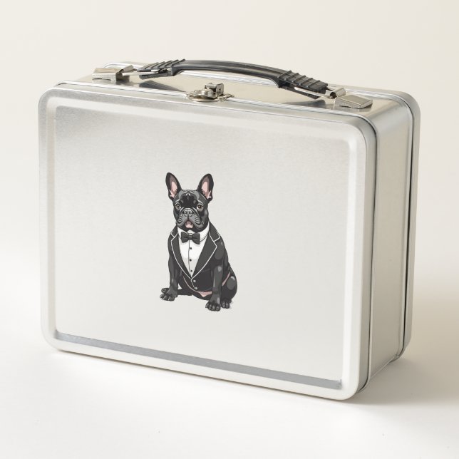 Lunch Box Bouledogue français en smoking (Devant)