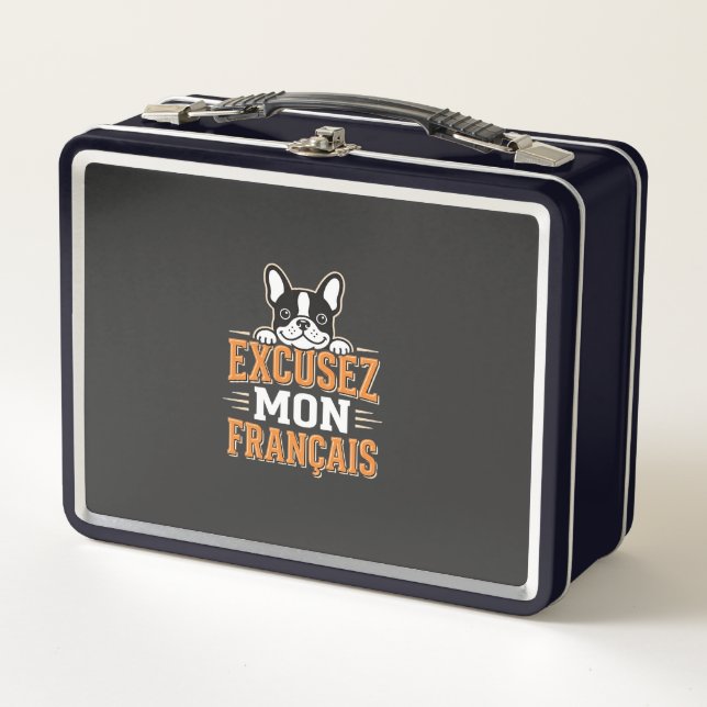 Lunch Box Bouledogue Français Excusez Mon Franais Design (Devant)