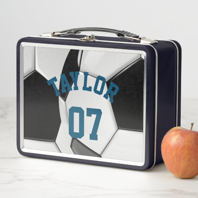Lunch Box Boules de football modèle personnalisables (En situation)