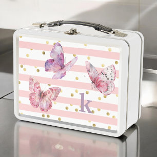Lunch Box Boutons mignons et pointes roses Papillons et Mono