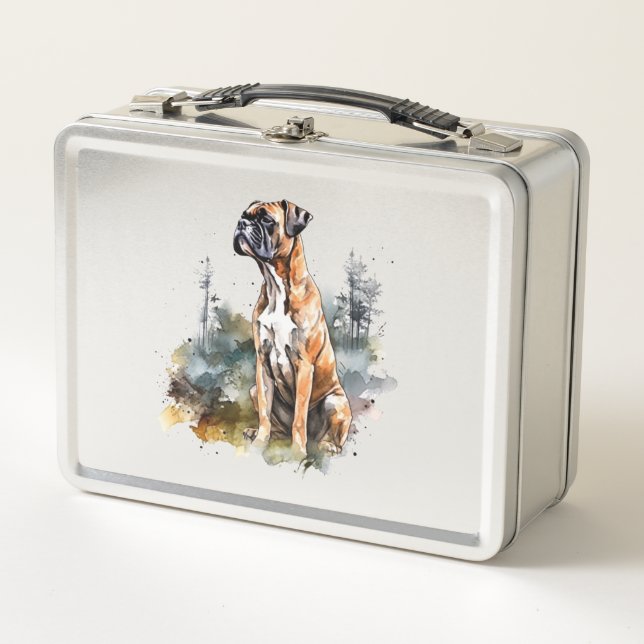 Lunch Box BoxerLoveArt Vibrant Aquarelle Peinture de Loyal (Devant)