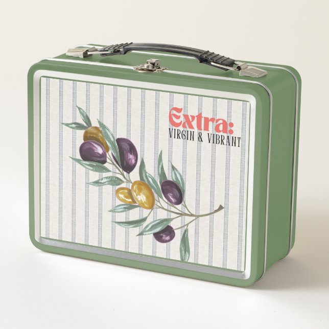 Lunch Box Branche d'olive méditerranéenne vibrante extra vie (Devant)