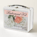 Lunch Box Bridesmaid Kit Mariage Bridesmaids Favoriser Metal<br><div class="desc">Cette boîte à lunch en métal est le logement parfait pour vos cadeaux et faveurs de demoiselle d'honneur!</div>