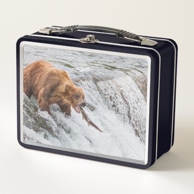 Lunch Box Brown Bear Catches Red Salmon (Devant)