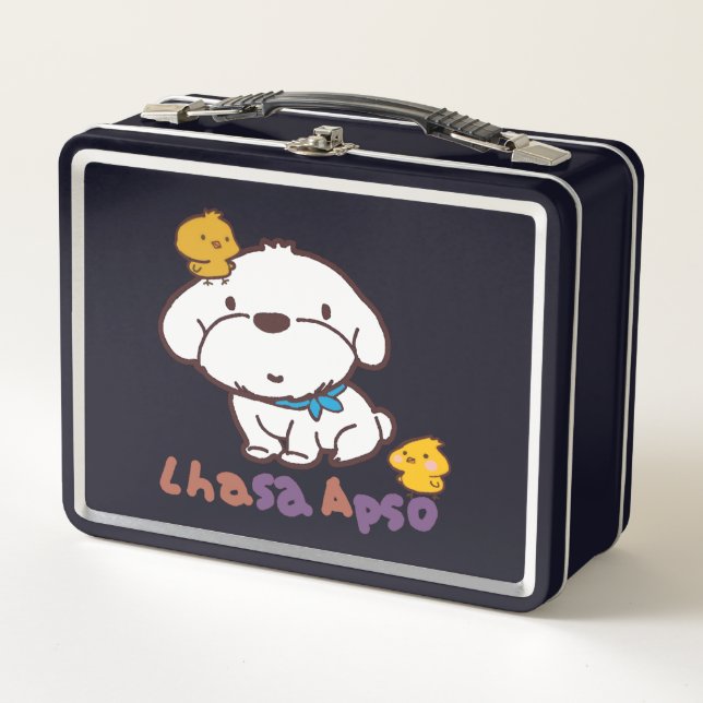 Lunch Box bubu et guagua (apso de Lhasa et petit poulet) (Devant)