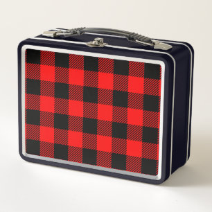 Lunch Box Buffalo Check Rouge et Noir Lumberjack Plaid Decor