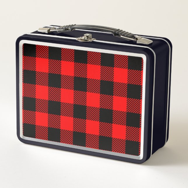 Lunch Box Buffalo Check Rouge et Noir Lumberjack Plaid Decor (Devant)