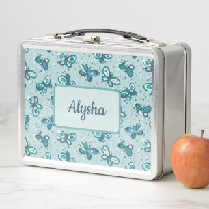 Lunch Box Bugs de Doodle Papillons - turquoise - enfants mot