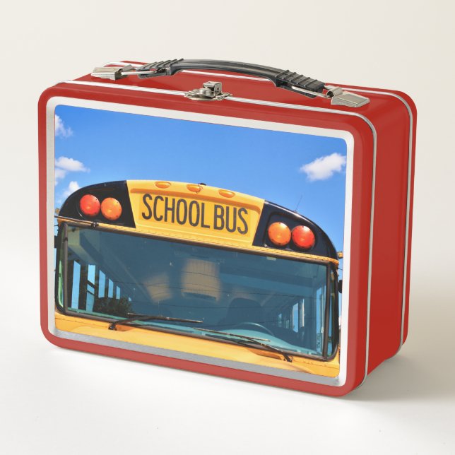 Lunch Box Bus scolaire avec lumières ambrées et rouges (Devant)