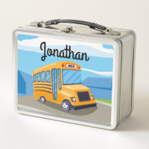 Bus scolaire pour enfants avec deux enfants Boîte