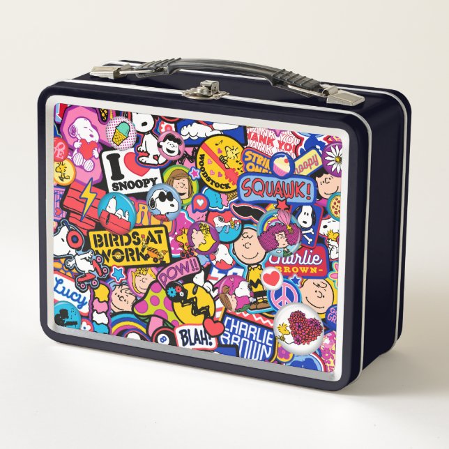 Lunch Box cacahuètes | Motif de patchs Mixtape (Devant)