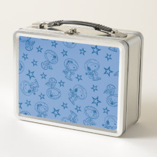 Lunch Box cacahuètes   Snoopy Blue Space Astronaut Motif