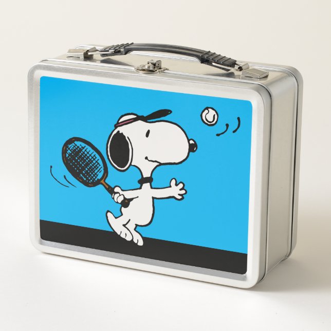 Lunch Box cacahuètes | Snoopy Joue Au Tennis (Devant)
