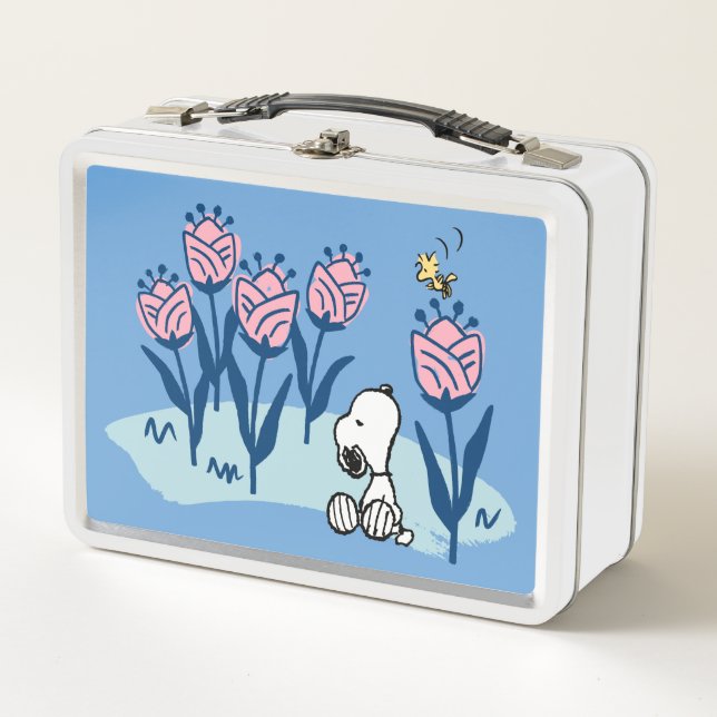 Lunch Box cacahuètes | Snoopy & Woodstock Flower Garden (Devant)