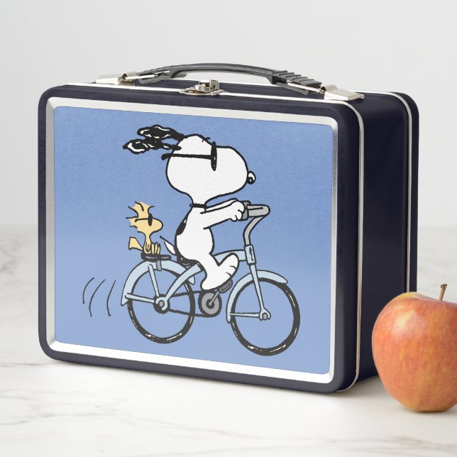Lunch Box cacahuètes | Vélo Snoopy & Woodstock (En situation)