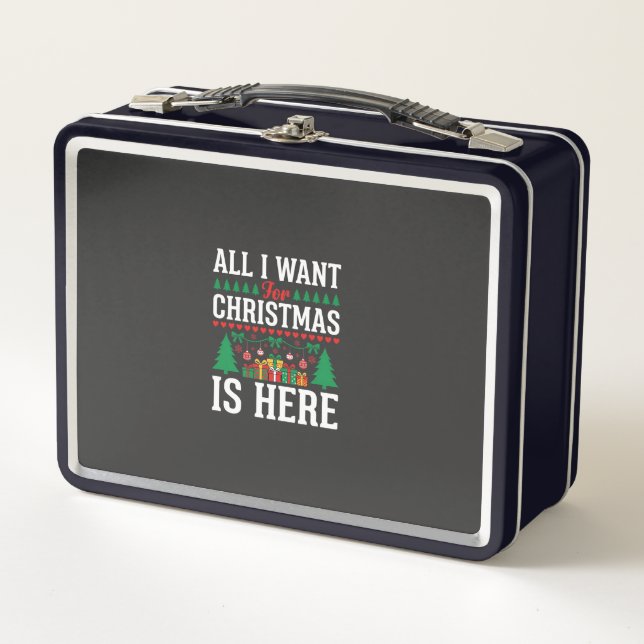 Lunch Box Cadeau de l'arbre de Noël Christmas Is Here (Devant)