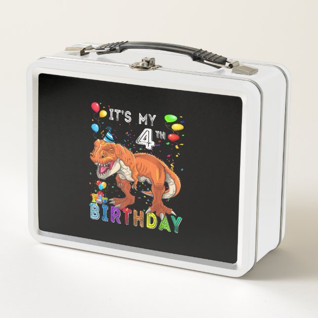 Lunch Box Cadeaux d'anniversaire 4 Enfants garçons Dino T Re (Devant)