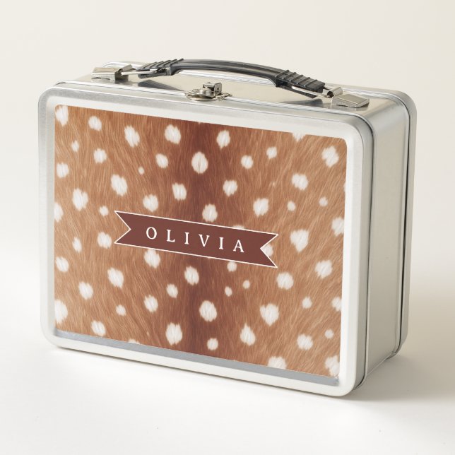 Lunch Box Cadeaux Personnalisés avec Impression de Cerf à l' (Devant)