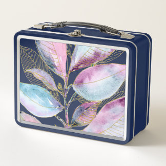 Lunch Box Cahier à spirale de feuilles botaniques à l'aquare