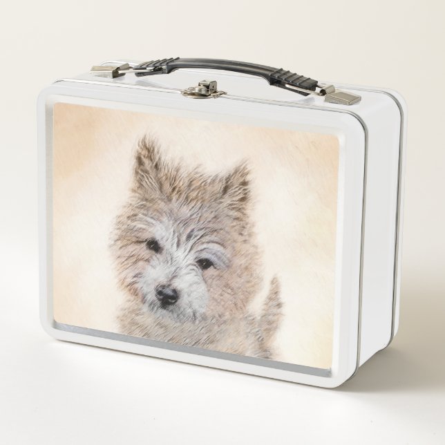 Lunch Box Cairn Terrier Peinture Chiot - Art Chien original (Devant)