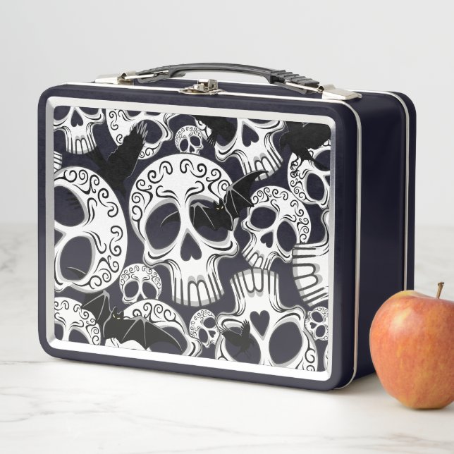 Lunch Box Calaveras décoratives Halloween (En situation)