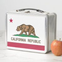 California State Flag Métal Lunbox