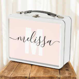 Lunch Box Calligraphie Monogramme Girl Blush Rose