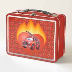 Lunch Box Camion de pompiers mignon pour la Saint-Valentin