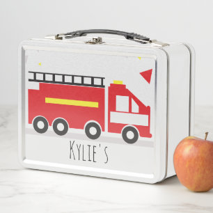 Lunch Box Camion de pompiers pour enfants amusant Nom de la
