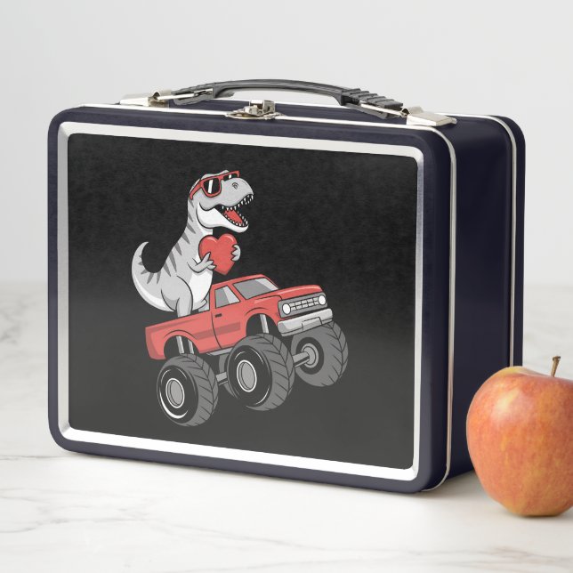 Lunch Box Camion Monstre de la Saint-Valentin T Rex Dinosaur (En situation)