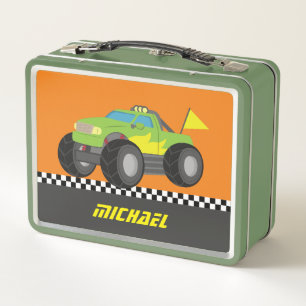 Lunch Box Camion monstre vert de course pour le déjeuner des