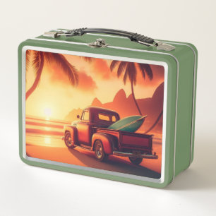 Lunch Box camionnette vintage tropical/Hawaii de surf
