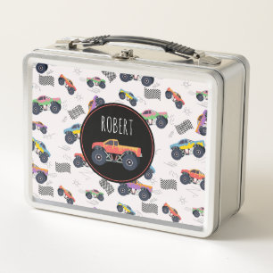 Lunch Box Camions Monster Colorés Racing Enfants Nom personn