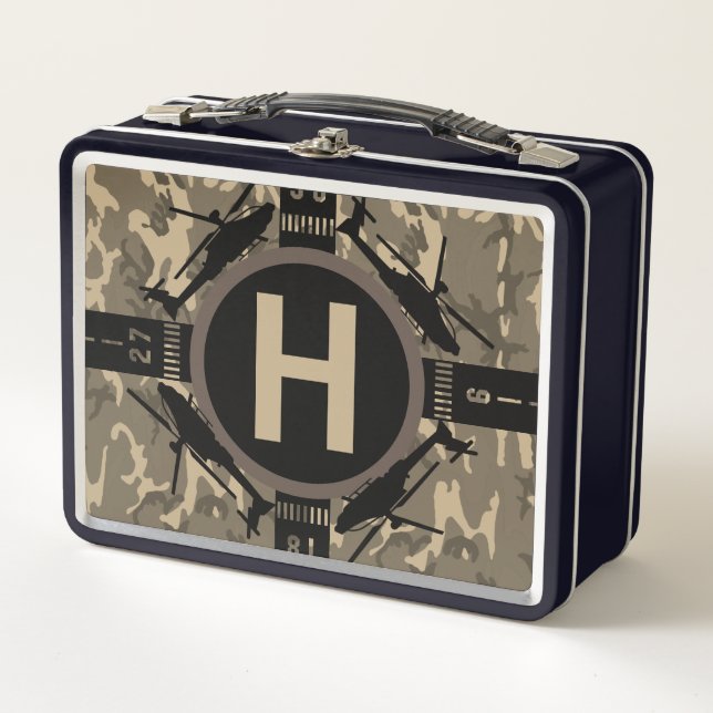 Lunch Box Camo Hélicoptère Désert Personnalisé (Devant)