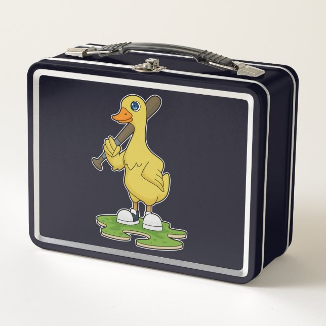 Lunch Box Canard au baseball avec une batte de baseball (Devant)