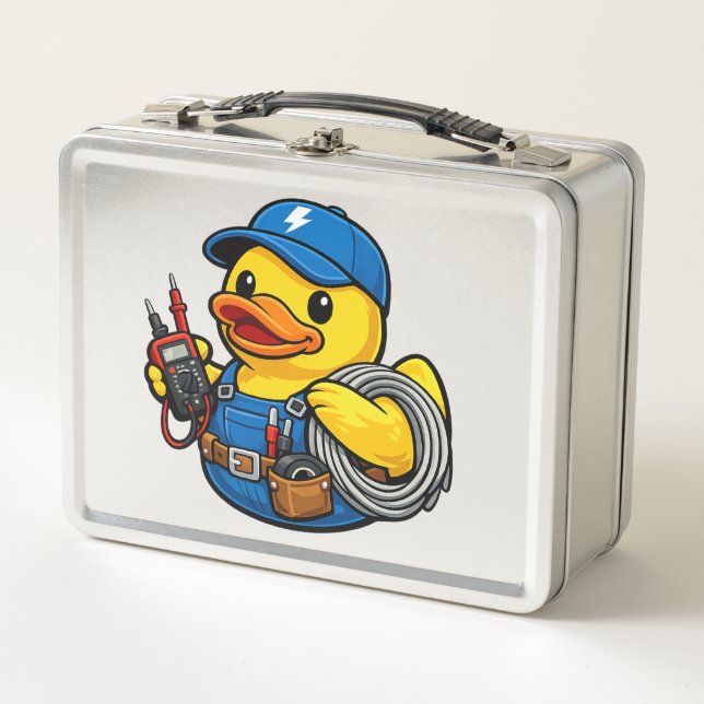 Lunch Box Canard en Caoutchouc Électricien (Devant)