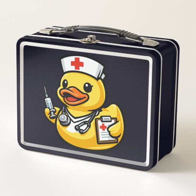 Lunch Box Canard en Caoutchouc Infirmière (Devant)