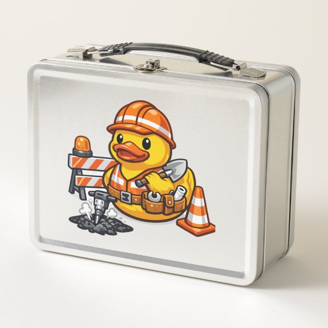 Lunch Box Canard en caoutchouc ouvrier routier (Devant)