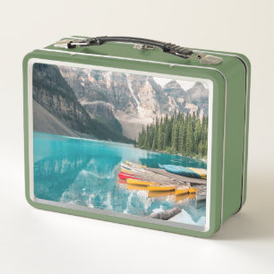 Lunch Box Canots sur le lac Moraine Parc national Banff Cana