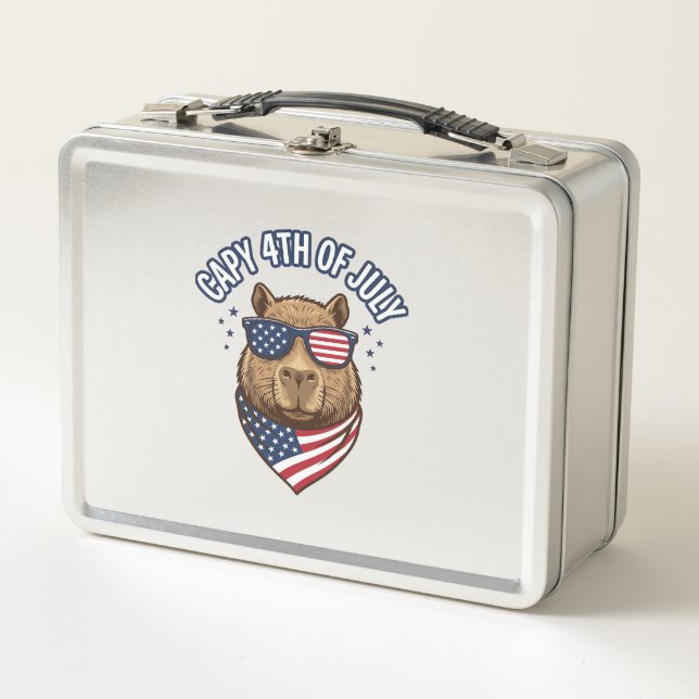 Lunch Box Capy 4 juillet Conception vectorielle de capybara  (Devant)