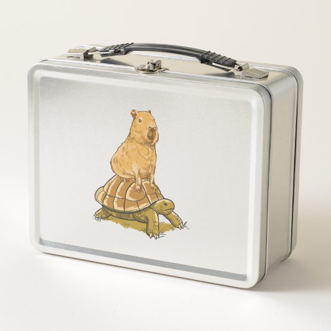 Lunch Box Capybara drôle animal tortue Capybara mignon (Devant)