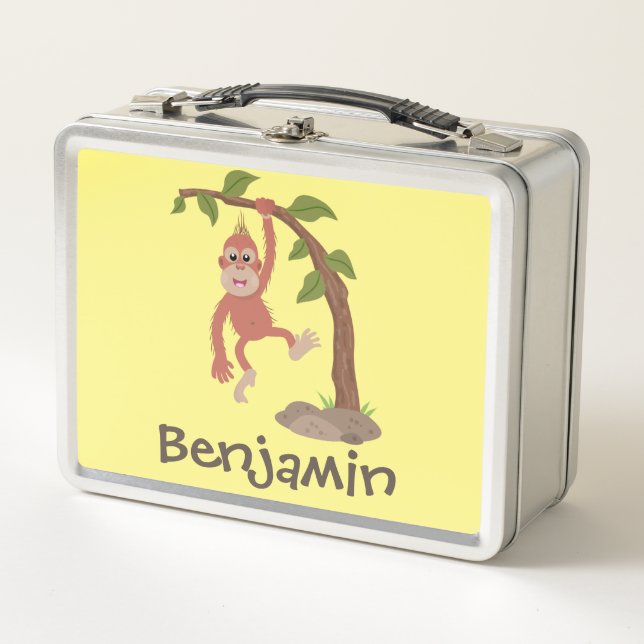 Lunch Box Caricature de bébé orangoutan joyeux (Devant)