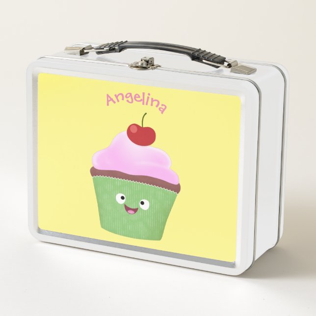 Lunch Box Caricature de cupcake joyeux (Devant)